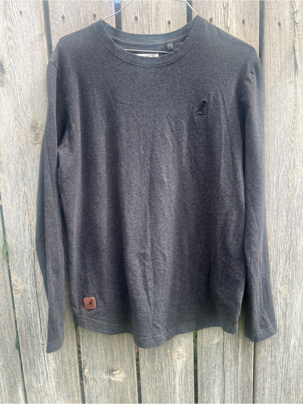 Kangol Men's Long-Sleeve Crewneck Shirt - Charcoal Gray